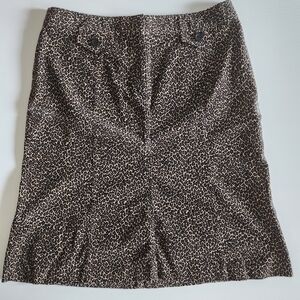Talbots Leopard-Print Corduroy A-Line Skirt